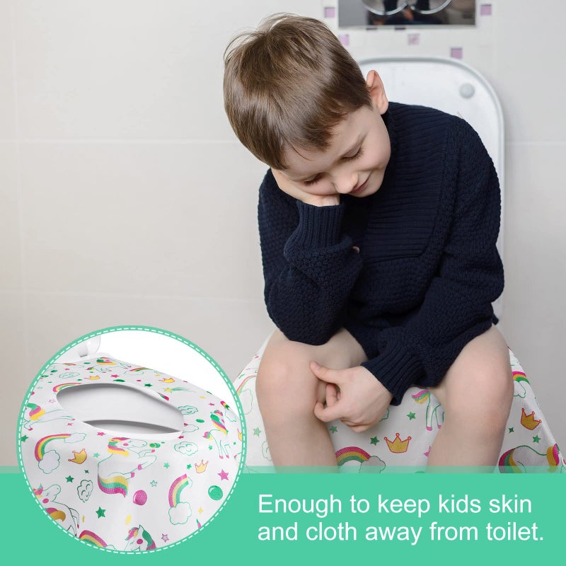 Reginary 50 Packs Disposable Toilet Seat Covers Extra Large Individually Wrapped for Kids and Adults, Portable Non Slip Waterproof Potty Seat Covers for Toddlers Potty Training, Travel (Unicorn) - Image 5